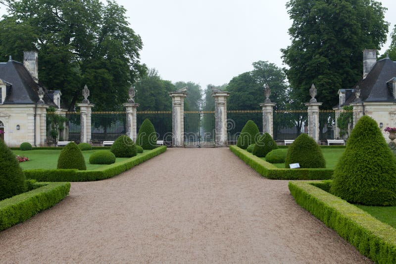 Garden and Castle of Valencay in Loire Valley stock photos