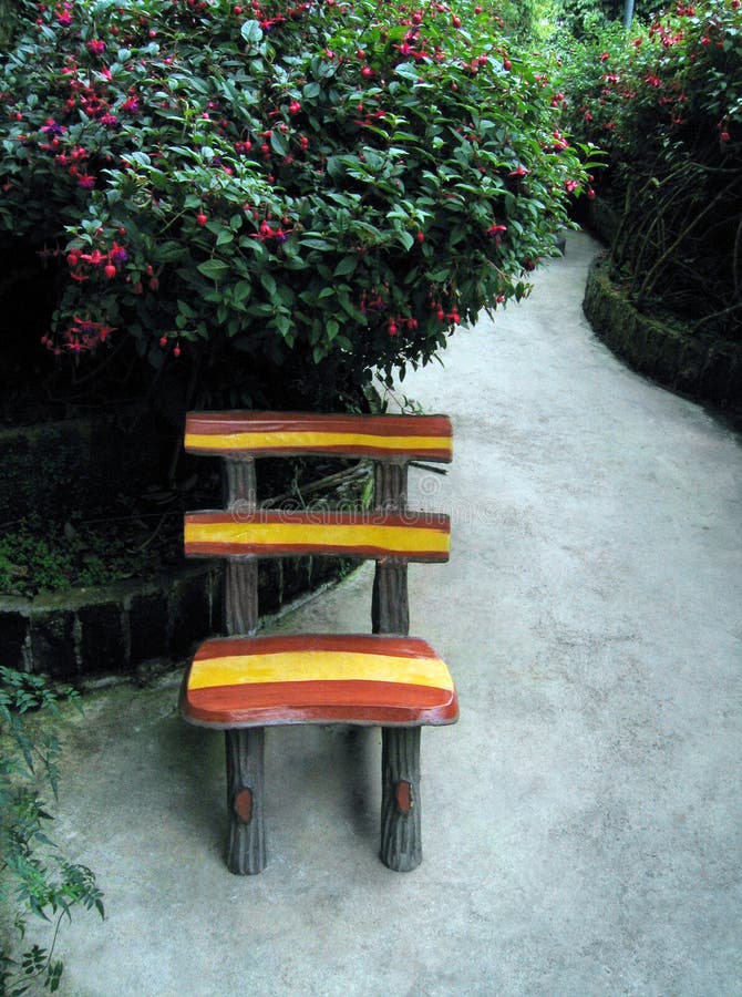 Garden Chair On Concrete Patio Stock Image - Image of cute, concrete