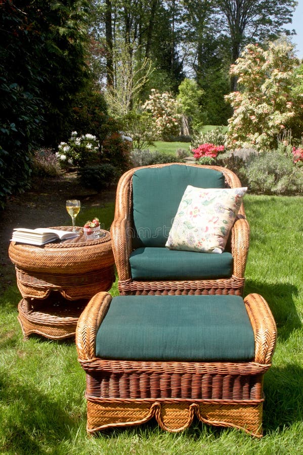 Garden Chair with Footstool Stock Image Image of sunny, warm 21234775