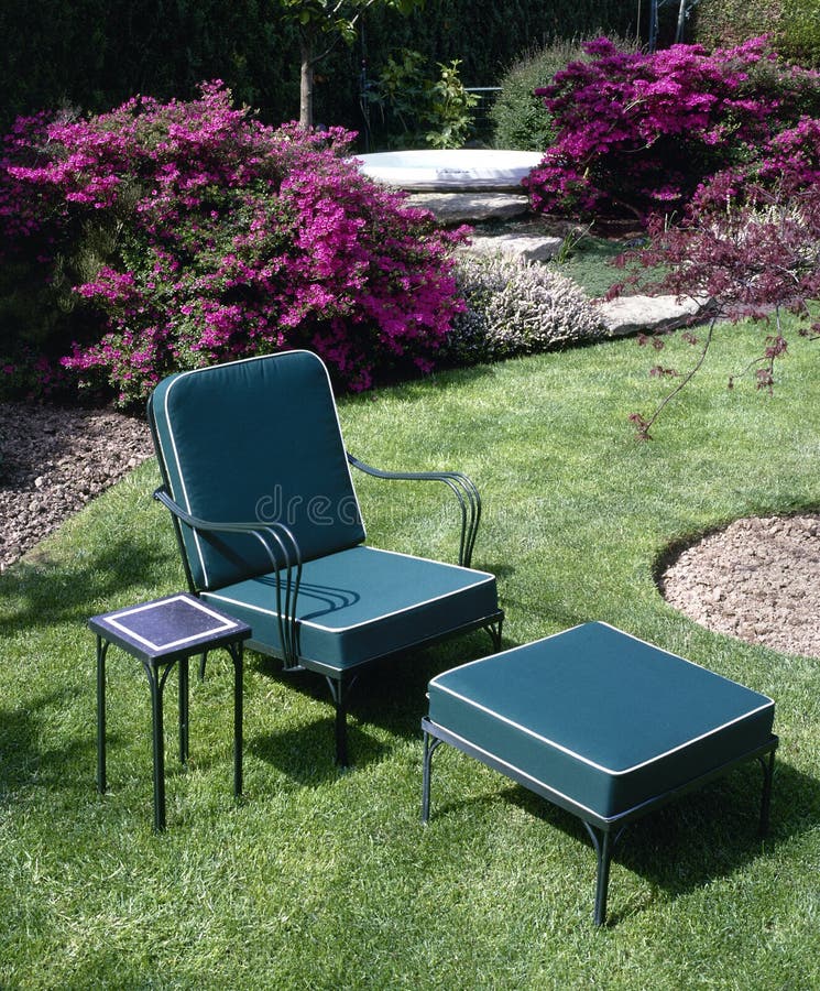 Garden Chair on Green Grass Stock Image Image of garden, green 19244023