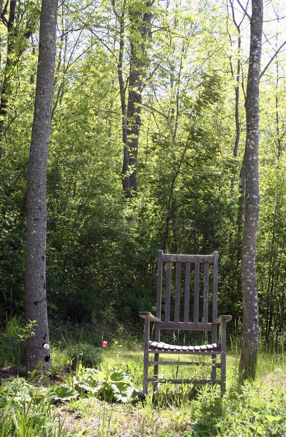 Garden chair with trees