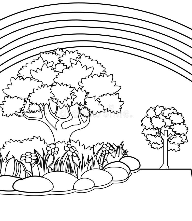 garden coloring page stock illustration illustration of