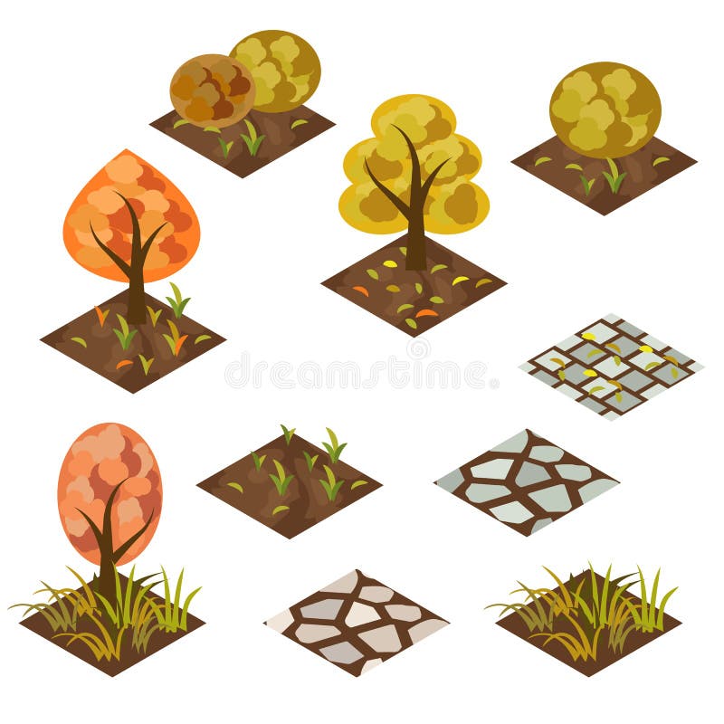 Garden or farm isometric tile set royalty free illustration Garden or farm isometric tile set royalty free illustration