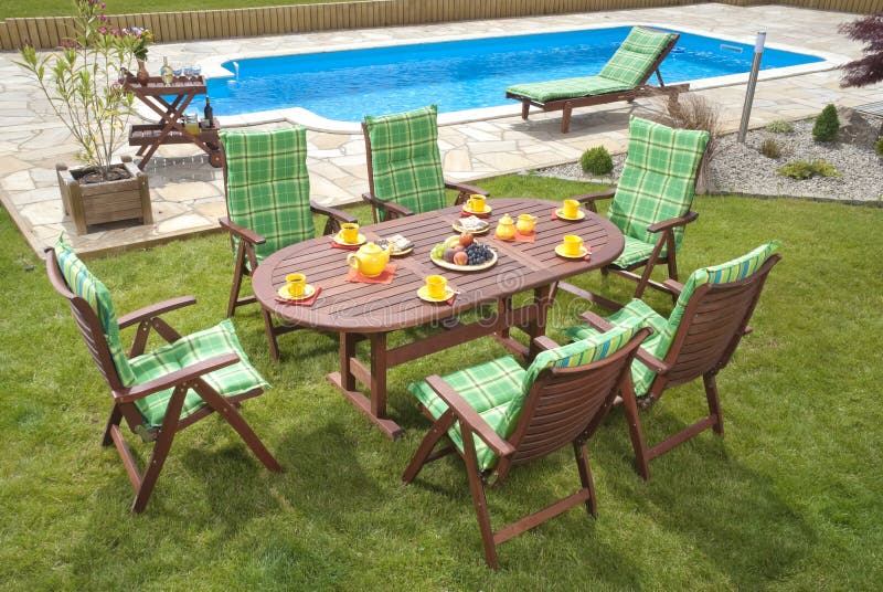 Festive Outdoor European Table Setting Stock Photo Image of table