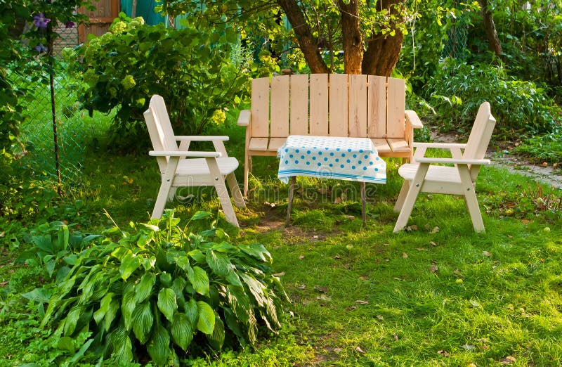 Garden furniture royalty free stock photo