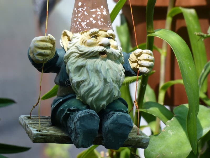 Swinging Garden Gnome Decorative Statue