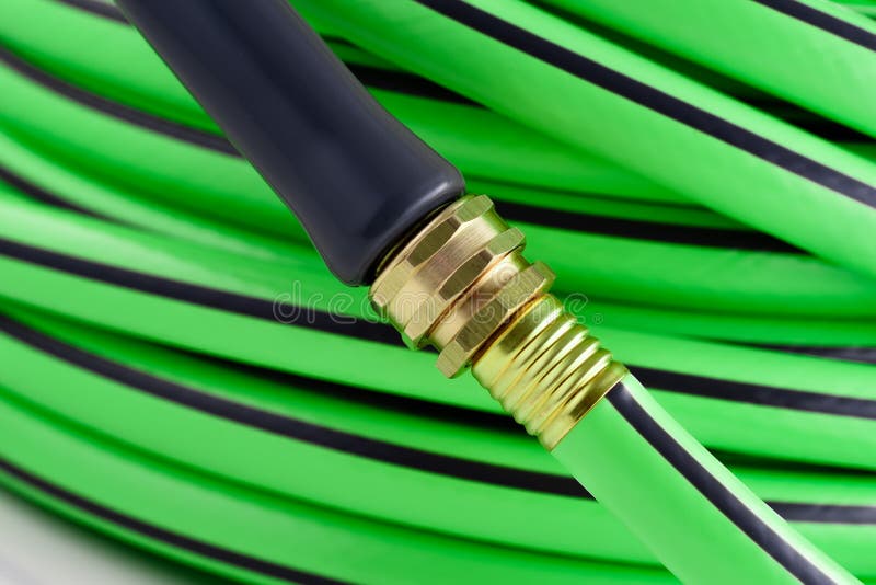Garden Hose Brass Nozzle Attached Stock Image Image of partial, brass