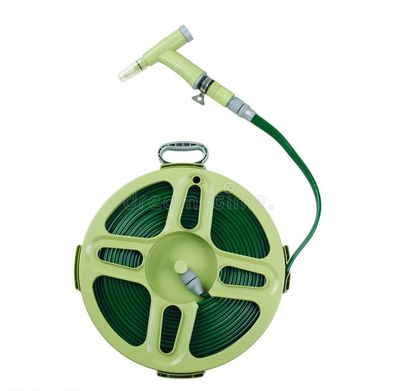 Garden Hose Coiled With Spray Nozzle Stock Photo Image of coiled