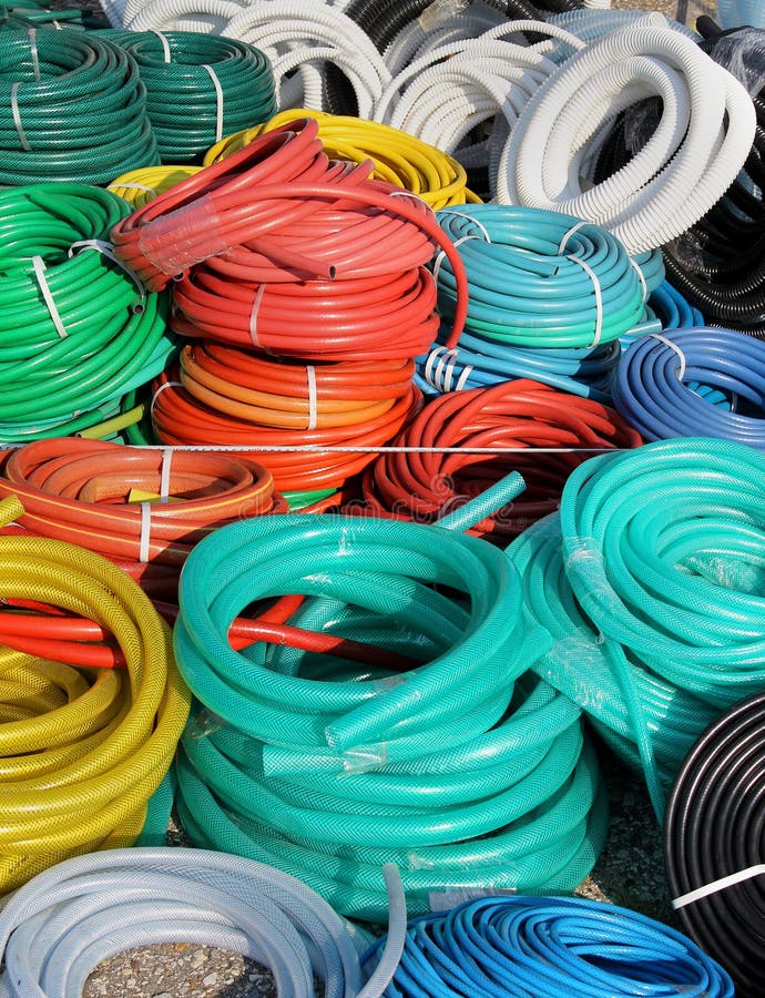 Garden hoses stock photo. Image of plastic, coiled, colourful 47872716