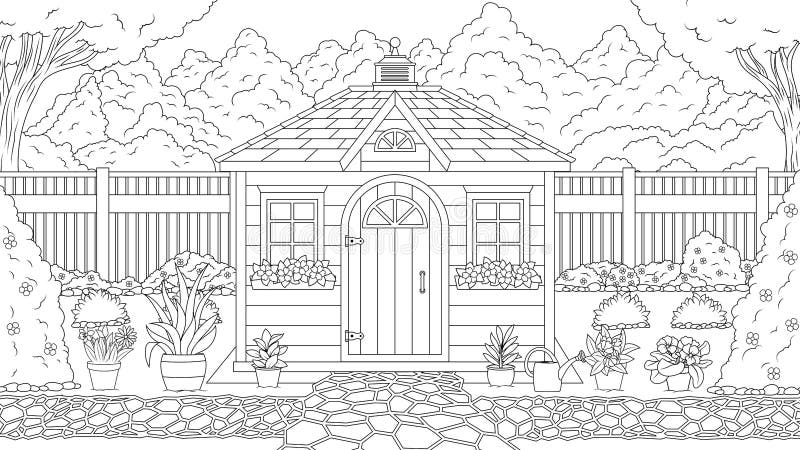 coloring garden stock illustrations – 19571 coloring garden