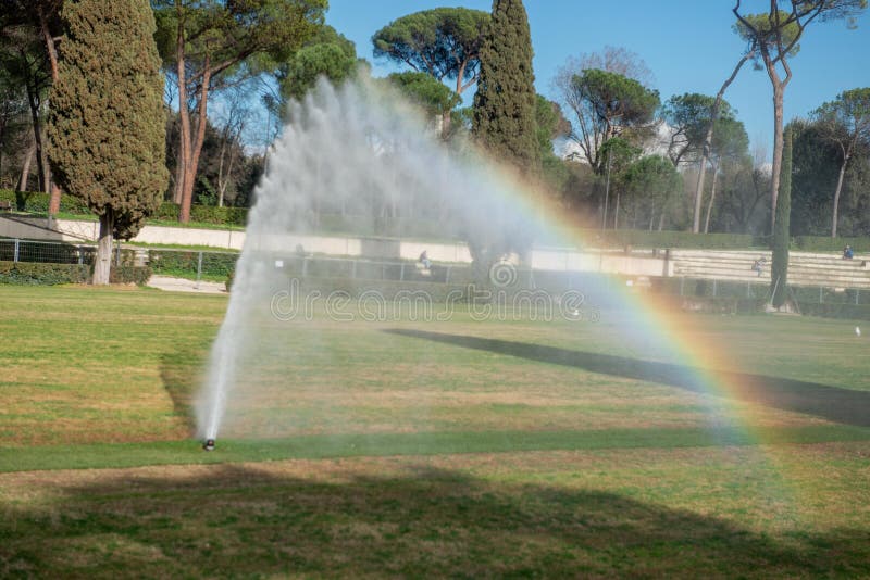 Garden irrigation jet stock photo. Image of splash, colours 272816442