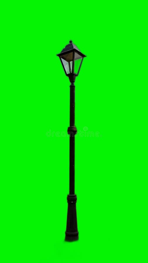 Garden Lamp with Greenscreen Background Stock Illustration