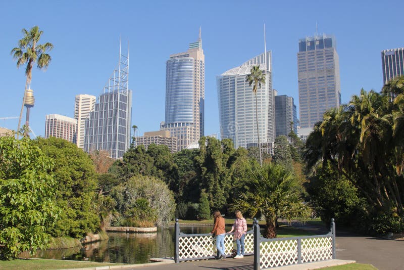 Botanic Garden landscape with Sydney skyline