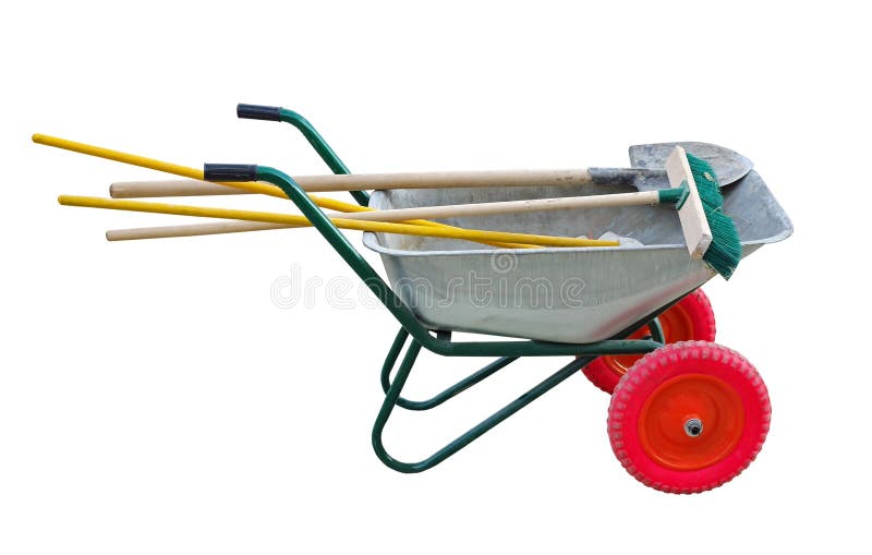 Garden Cart With Shovel And Brushes Stock Photo Image Of Shovel