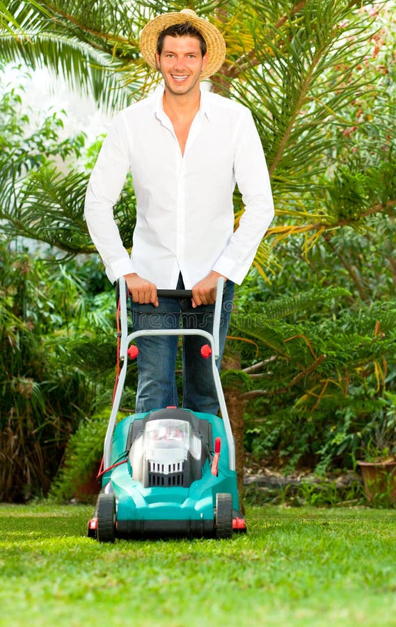 Garden mower trimming