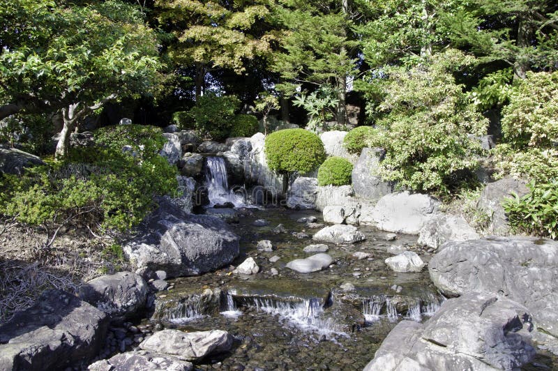 Garden with pond in asian style