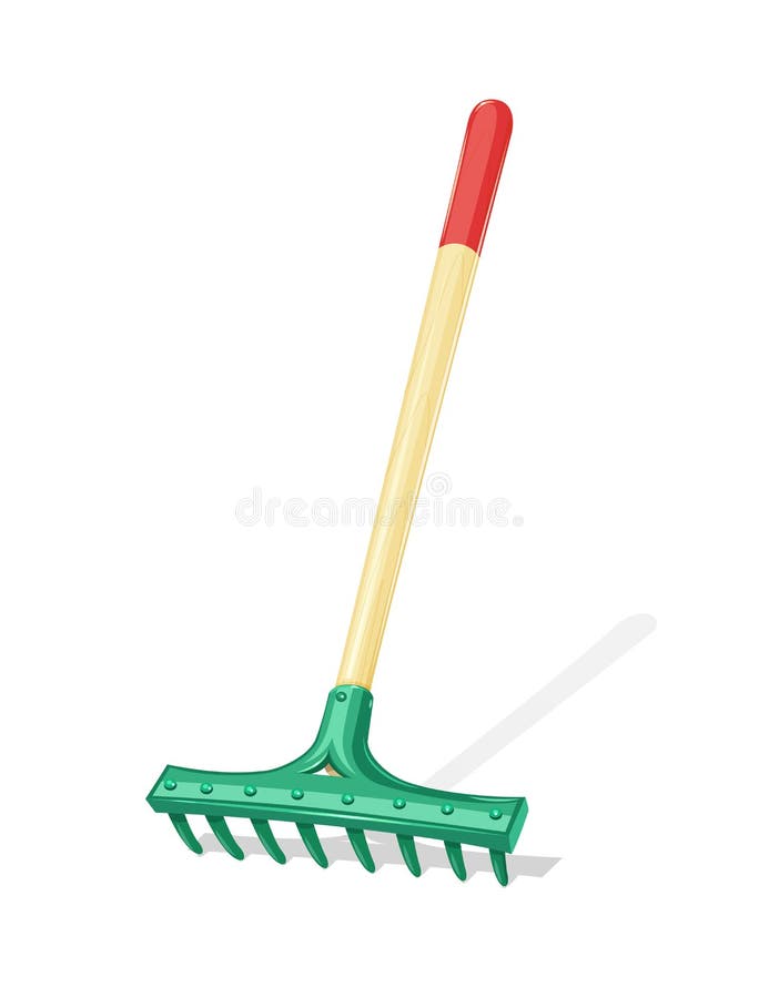 Garden big rake. stock vector. Illustration of black - 232261385