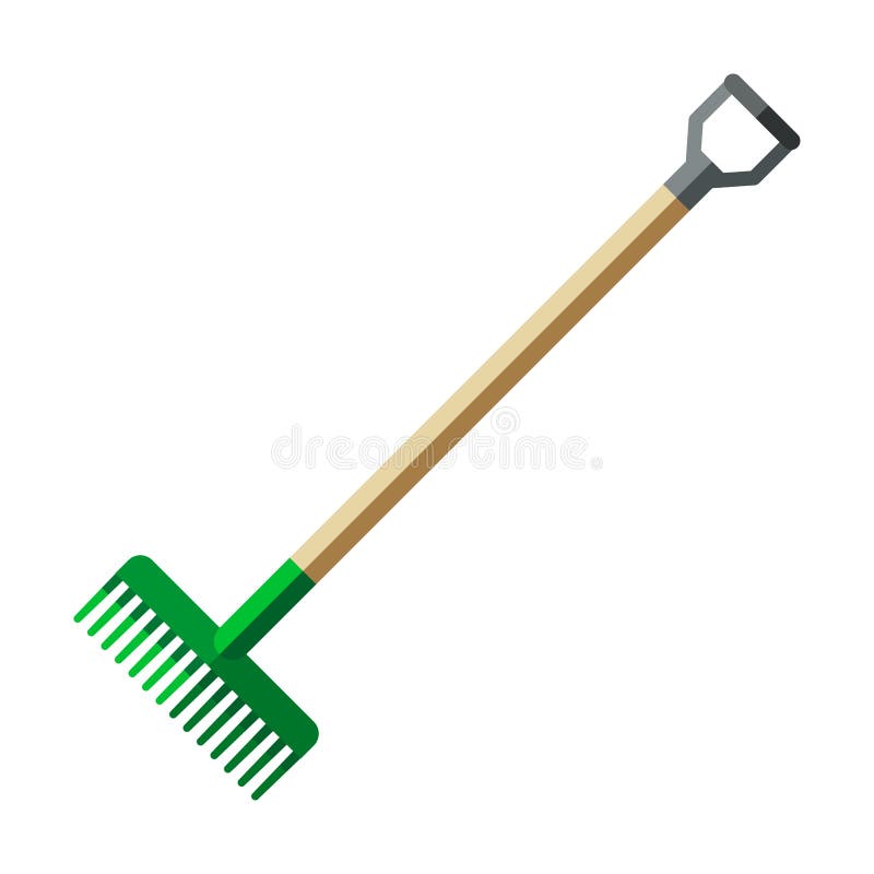 Garden Rake, Forks Icon, Flat Style. Stock Vector - Illustration of ...