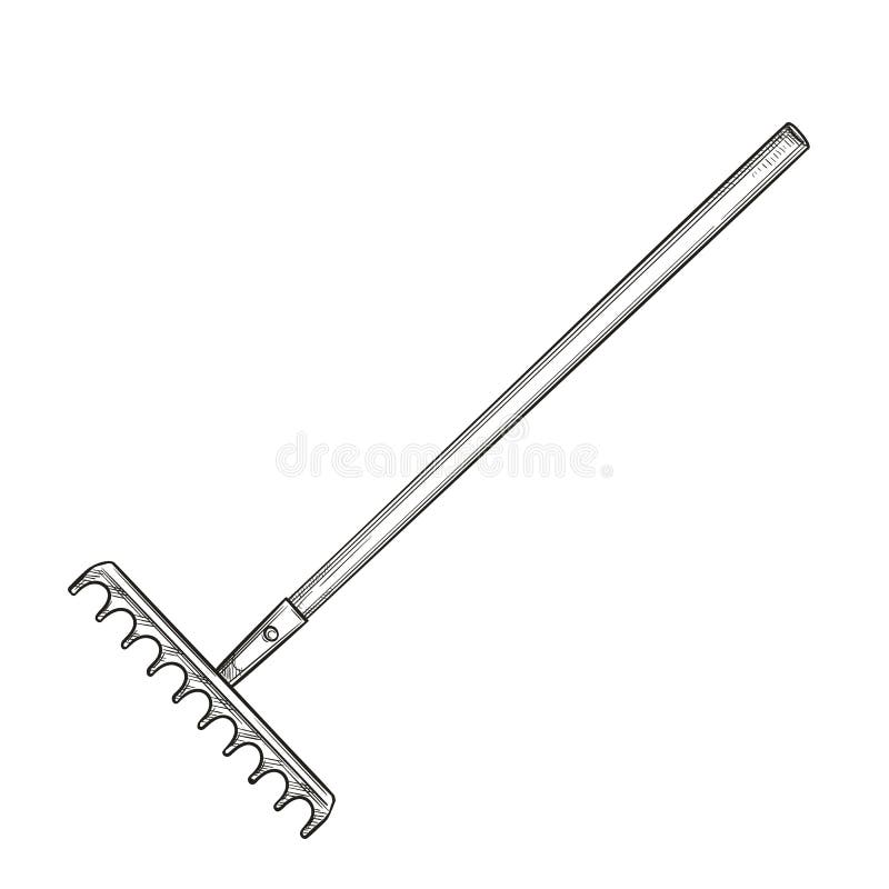 Garden Rake Icon, Cartoon Style. Stock Vector - Illustration of work ...