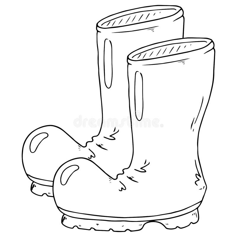Garden Rubber Boots. Vector Illustration of Rubber Boots. Spring Rubber ...