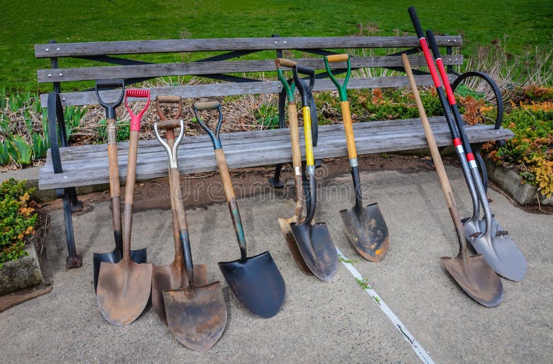 Garden Shovels stock image. Image of spring, outdoors - 79071451