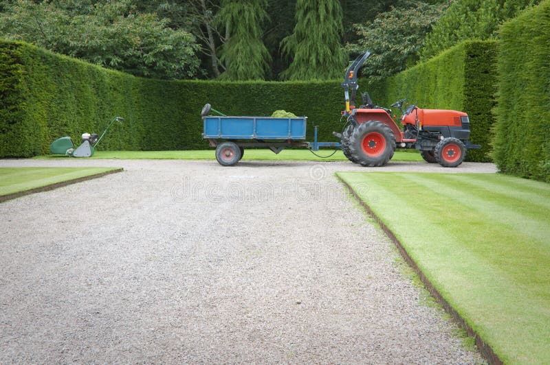 Garden Tractor with Trailer Stock Photo Image of mower, tractor 30822052