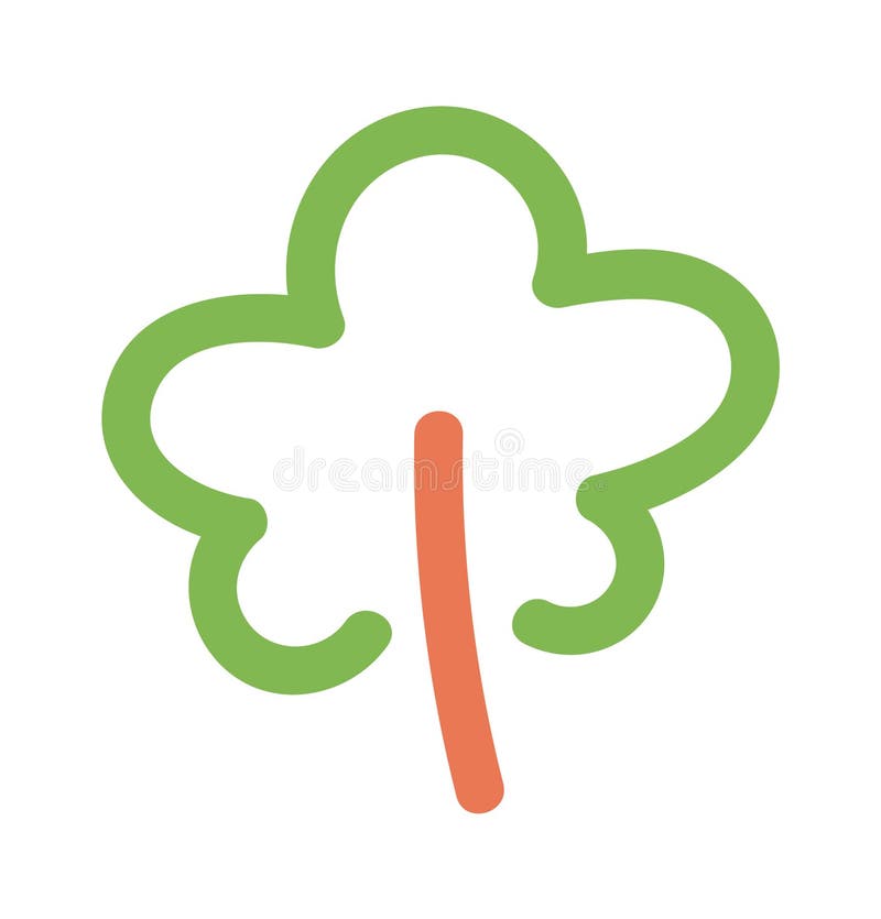 Garden tree plant color doodle royalty free illustration
