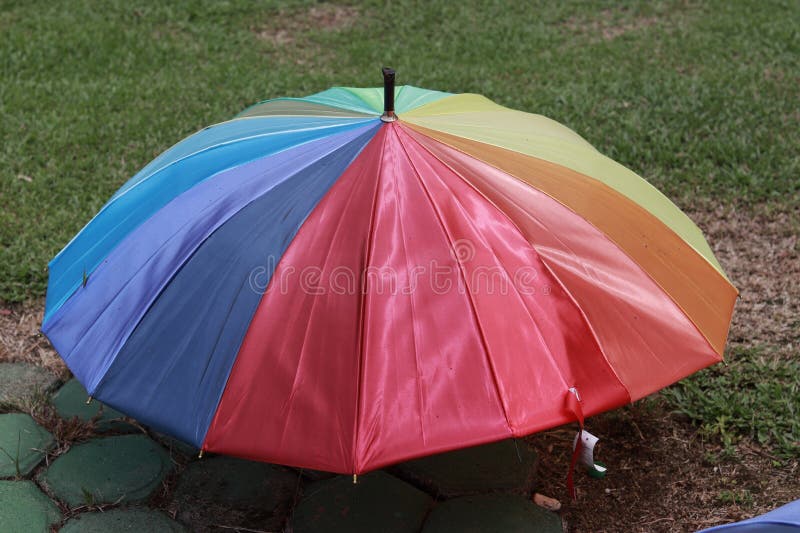 Garden Umbrella, Umbrella with Colorful Design Editorial Photography