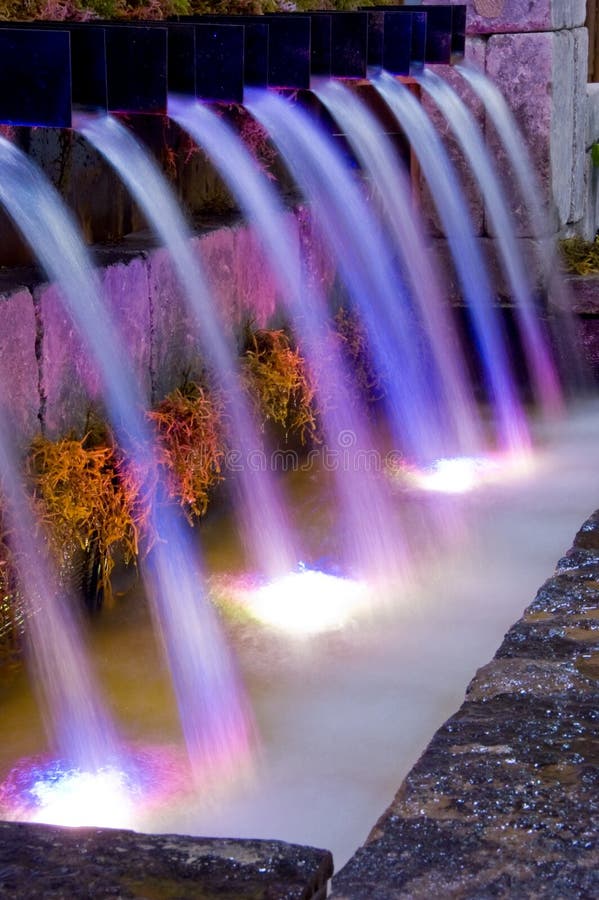 Small man made waterfall at the botanic garden in Canada. Man made waterfall stock images, royalty-free photos and pictures