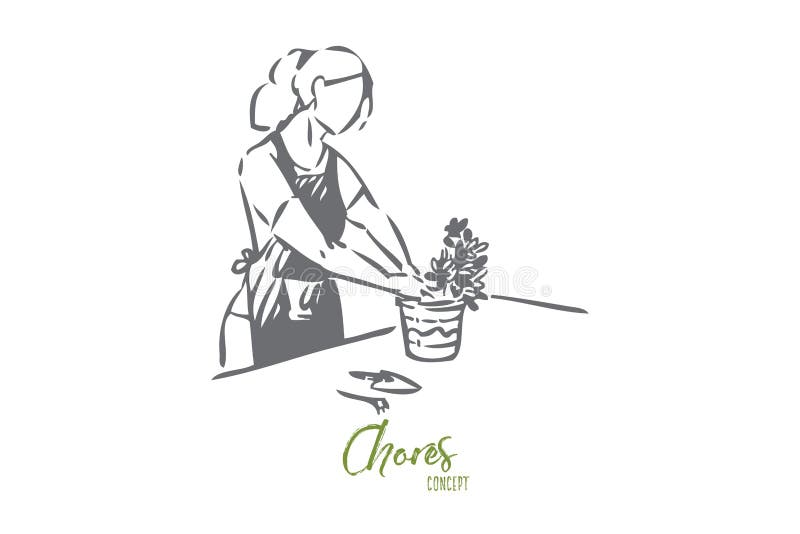 Gardener concept sketch. Isolated vector illustration vector illustration Gardener concept sketch. Isolated vector illustration vector illustration