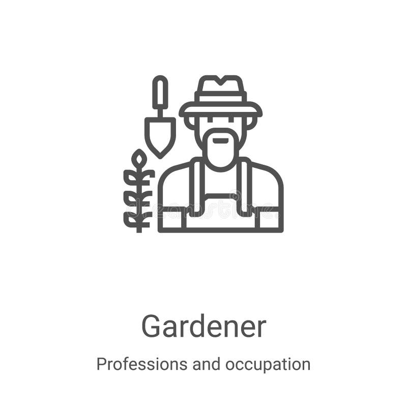 Gardener Icon Vector from House Plants Collection. Thin Line Gardener ...