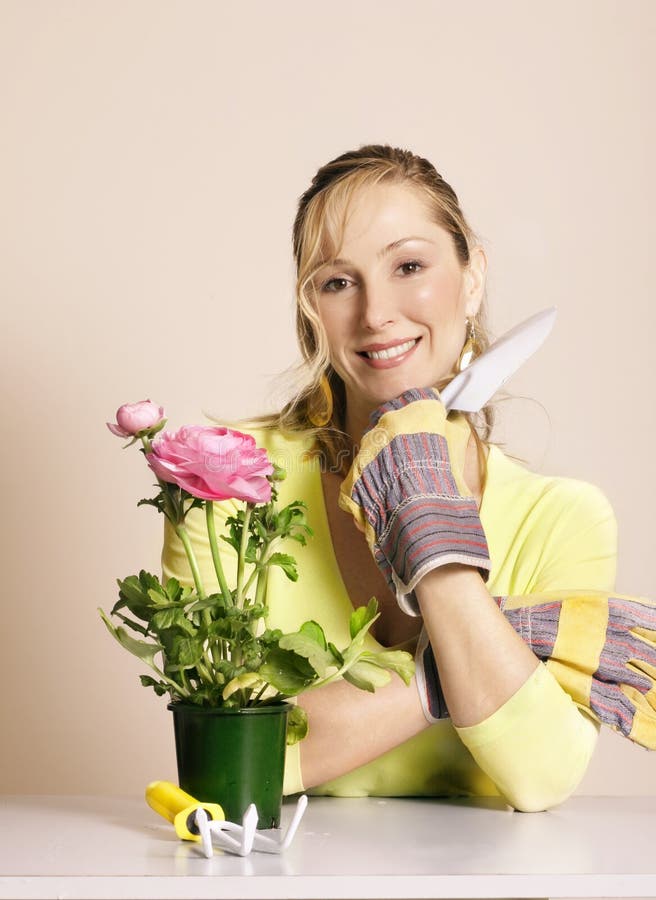 Gardener with tools