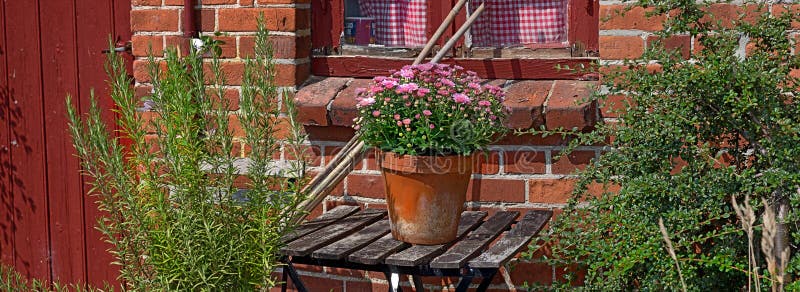 Gardeners Corner. Stacks of Flower Pots in a Gardeners Corner. Stock