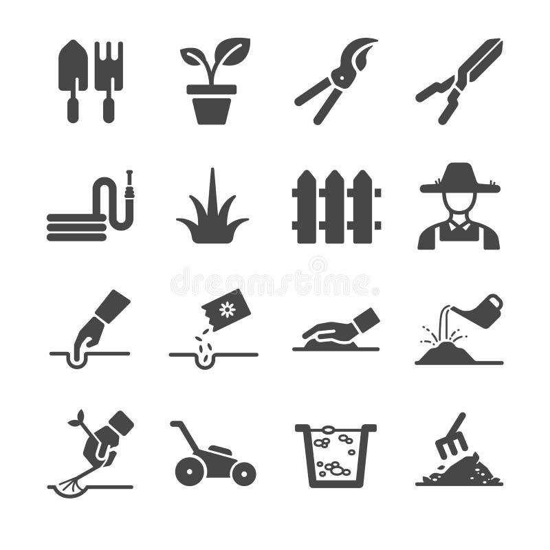 Gardening icons royalty free illustration Gardening icons royalty free illustration