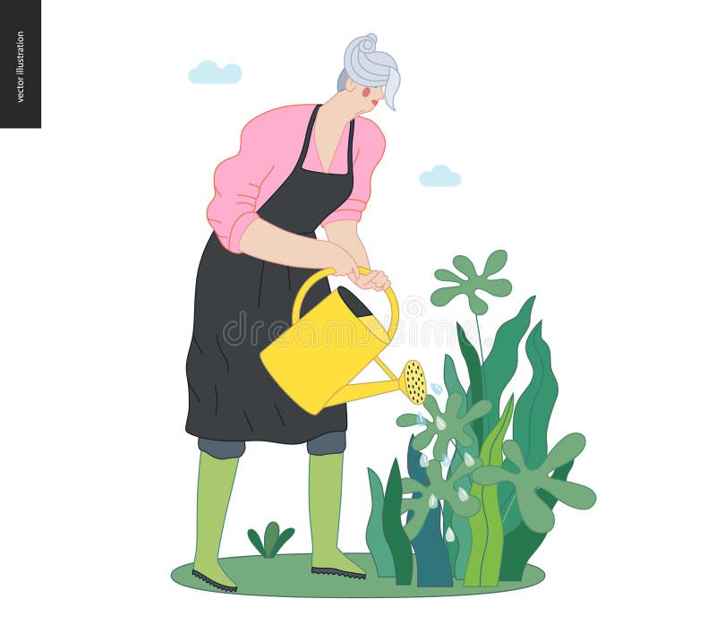 Gardening people, spring stock vector. Illustration of happy - 171248196
