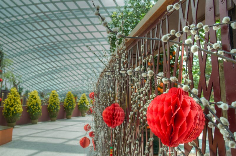 Gardens by the Bay, Flower Dome Chinese New Year Stock Photo Image