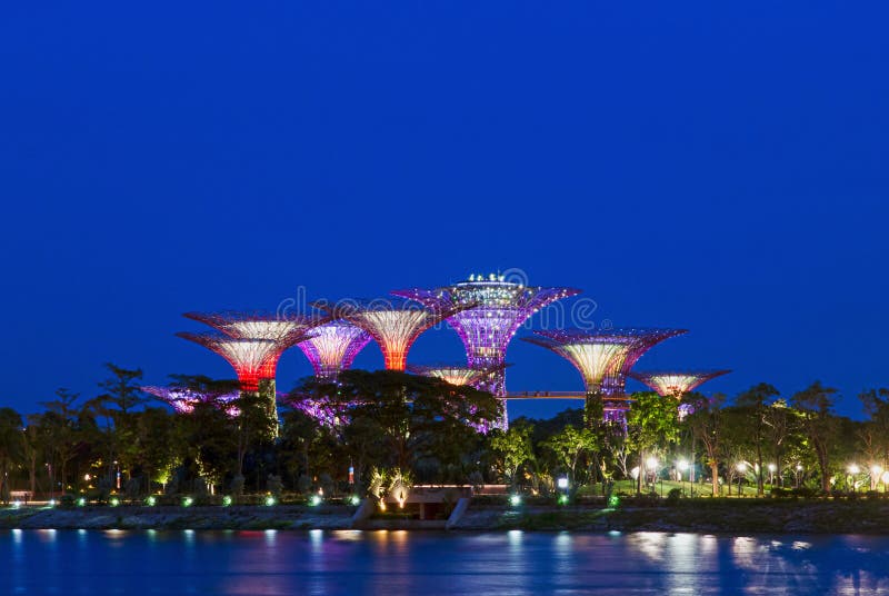 Aerial of the Gardens by the Bay Conservatories Editorial Photo Image