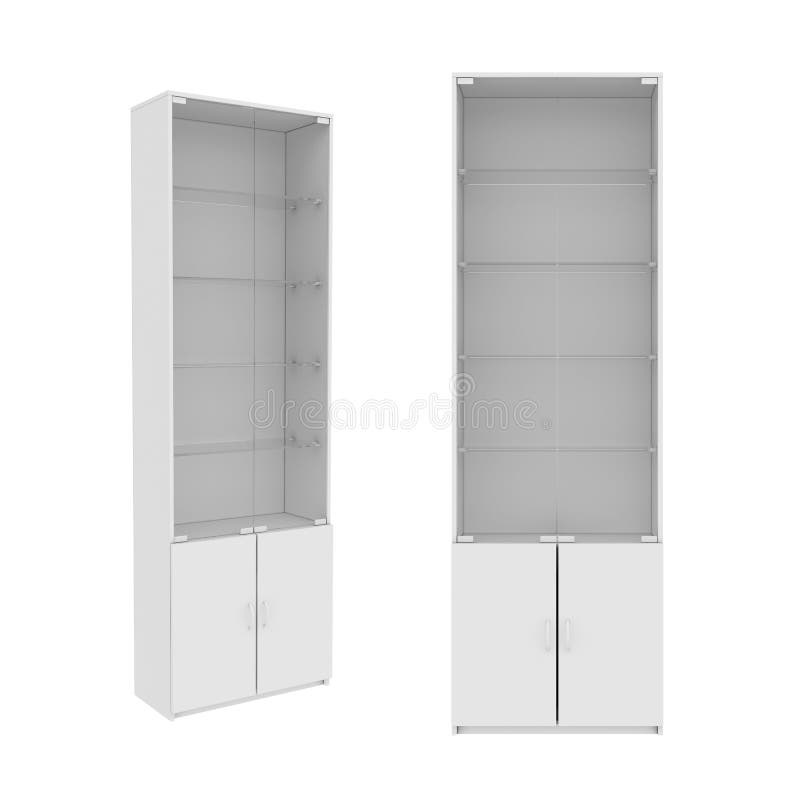 Wardrobe Isolated on White Background, 3D rendering, illustration. Wardrobe Isolated on White Background, 3D rendering, illustration