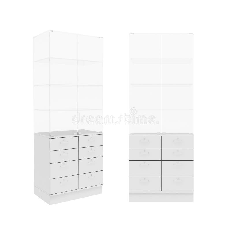 Wardrobe Isolated on White Background, 3D rendering, illustration. Wardrobe Isolated on White Background, 3D rendering, illustration