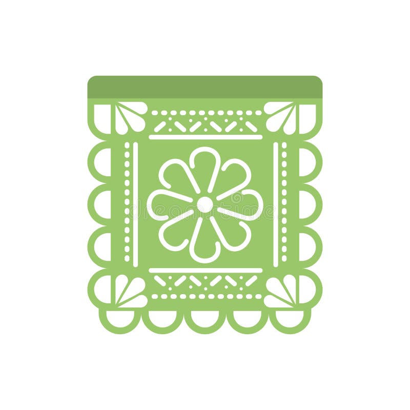 Garland of Green Color with Flower on White Background Stock Vector