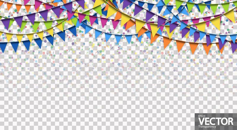 Garlands And Confetti Background Stock Vector Illustration Of Banner Carnival