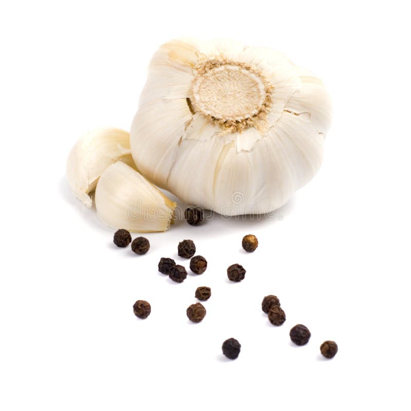Garlic and black pepper stock image. Image of pepper, natural 9297555