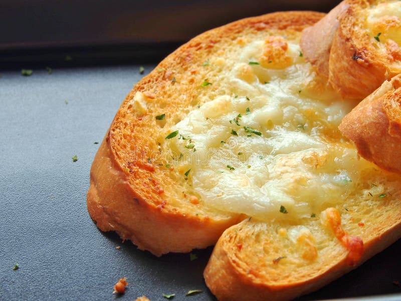 Garlic bread with cheese. stock photo. Image of gourmet 57349176