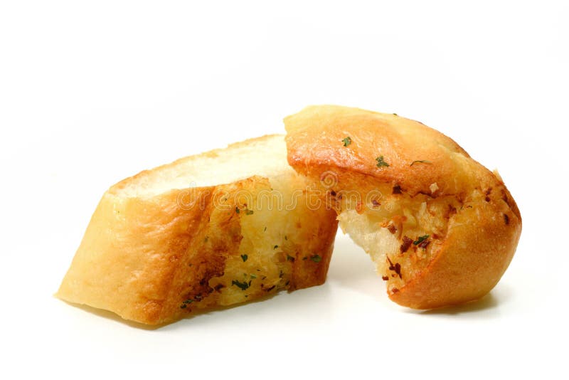 Garlic Bread homemade isolate on white background stock photo