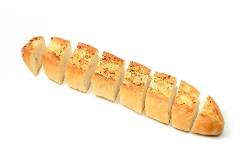 Garlic Bread homemade isolate on white background stock photo
