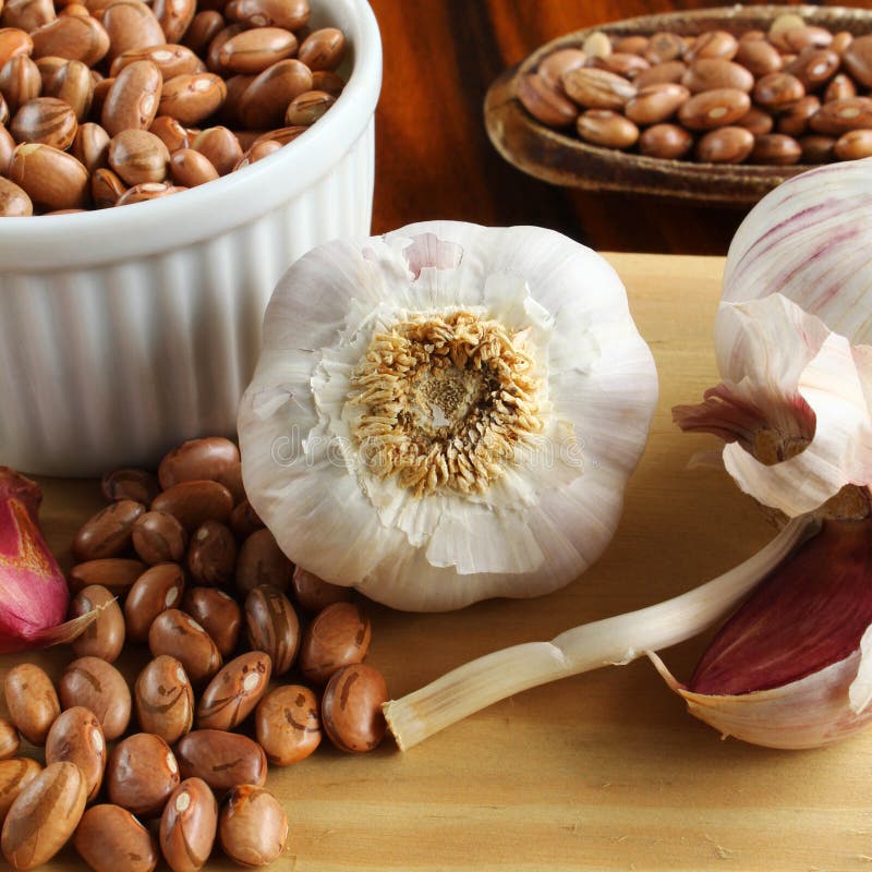 Garlic Bulbs with Brazilian Beans. Brazilian Spices Stock Photo - Image ...