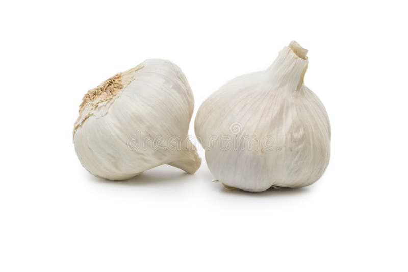 Garlic bulbs on white stock photo. Image of pieces, isolated 59618366