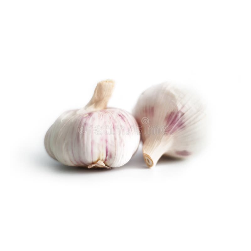 Garlic cloves isolated on white background stock images