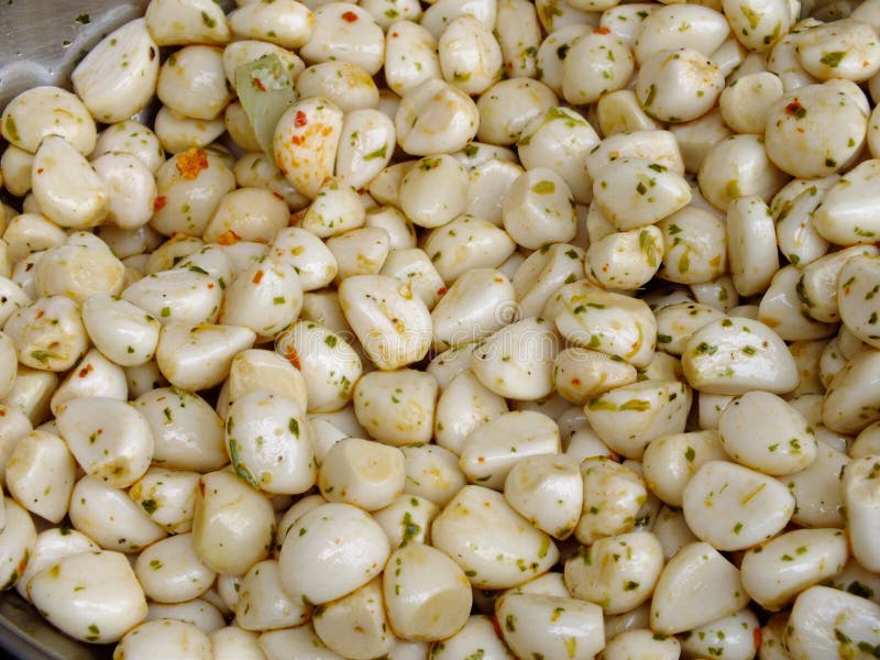 Garlic Cloves in Oil and Herbs Stock Image Image of eating, essential