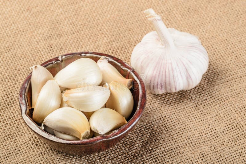 Garlic and garlic clove stock photo. Image of food, bowl 53997254